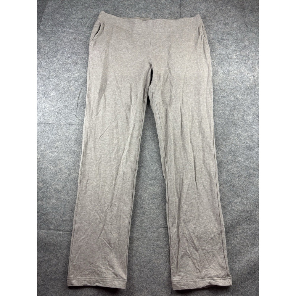 Pure J Jill Affinity French Terry Slim Leg Stretch Beige Women's L Pima Cotton